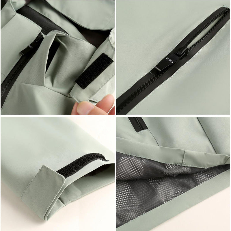 Detachable hooded class uniform, sports team uniform waterproof outdoor tour group team building overalls, long-sleeved jacket customization