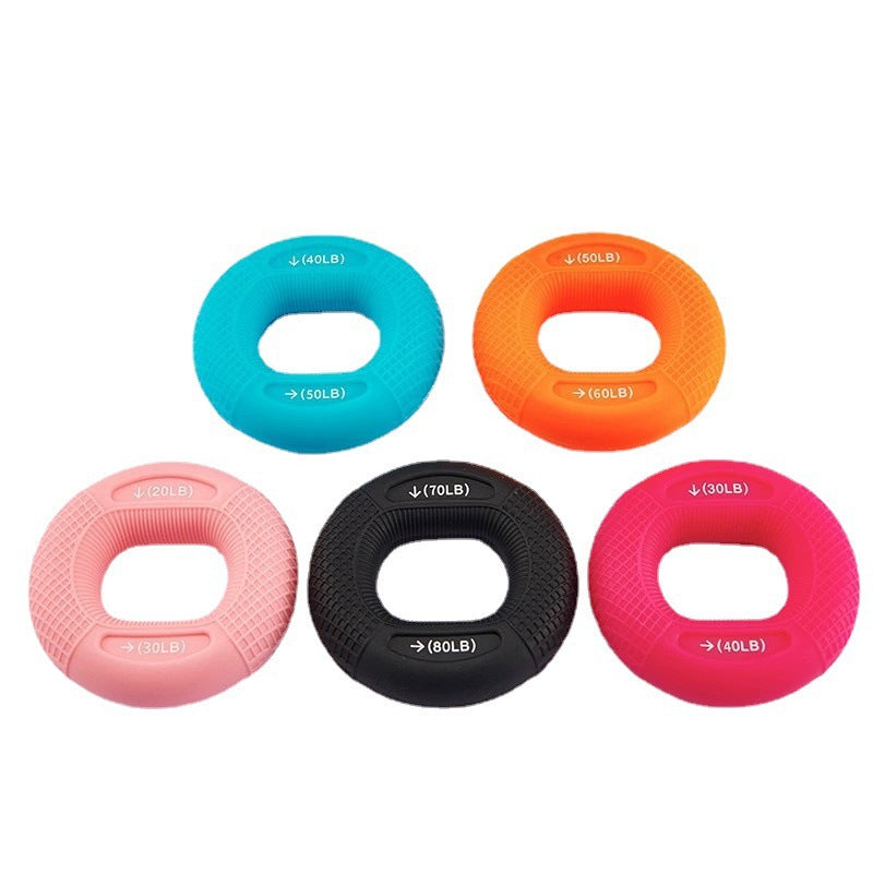 Convex grid plane two-way strength grip circle, finger activity strength trainer fitness silicone grip rehabilitation