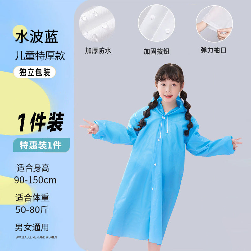 Disposable raincoat Adult children Outdoor travel Mountaineering hiking Thickened long full body rainstorm proof portable poncho