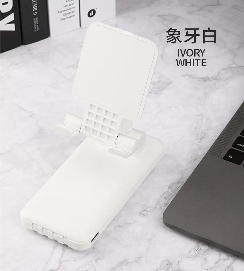 3-in-1 mobile phone holder, mobile power supply, four-wire power bank 10000mAh gift source factory creative design