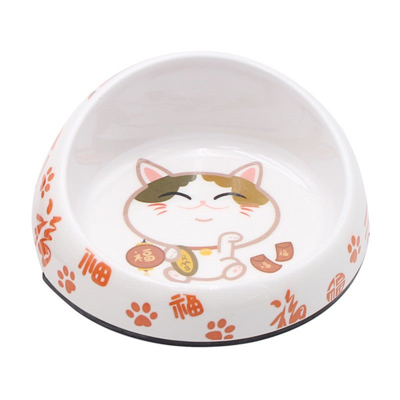 Dog bowl care, pet cervical spine anti-knock, food grade imitation porcelain, universal for cats and dogs, increased capacity, oblique mouth leak-proof