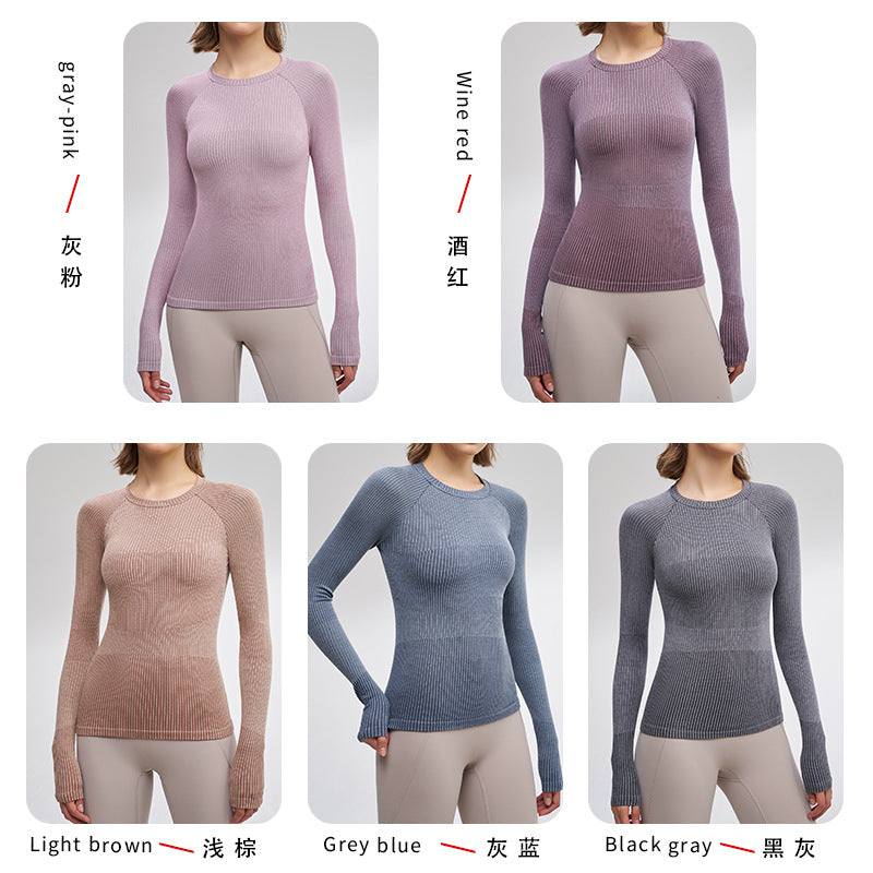Outdoor yoga clothes women's long-sleeved running sports fitness clothes tops slim-fitting breathable modal cotton high-elastic shapewear