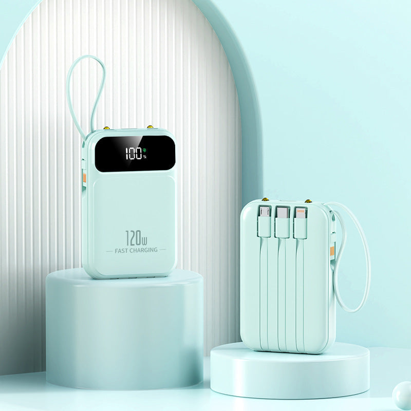 Mobile phone power bank 3C certification 20000mAh super fast charging large capacity mini portable with cable mobile power supply