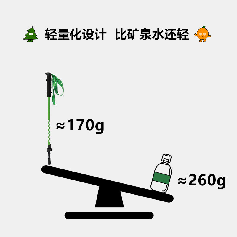 Outdoor Children's Cartoon Mountaineering Cane Portable Aluminum Alloy Retractable Hiking Cane Stick Travel Camping Equipment