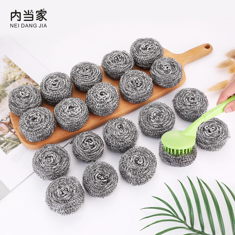Large 20-pack steel wire balls do not drop slag, household kitchen cleaning balls, stainless steel pot washing, pot brushing supplies wholesale