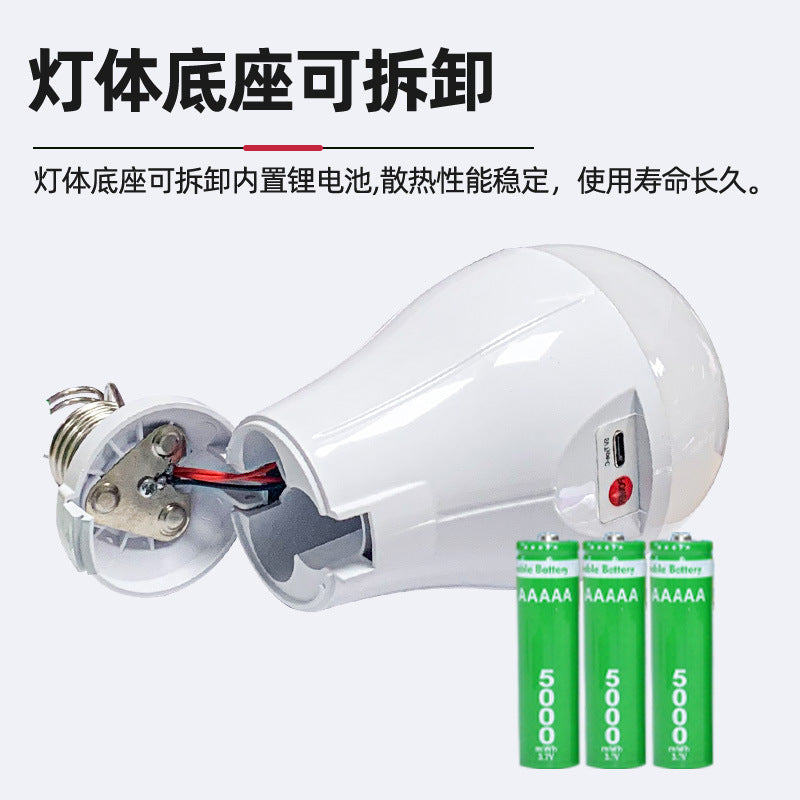 Intelligent led light bulb E27 screw emergency light bulb energy saving wholesale household high-brightness emergency lighting charging emergency light