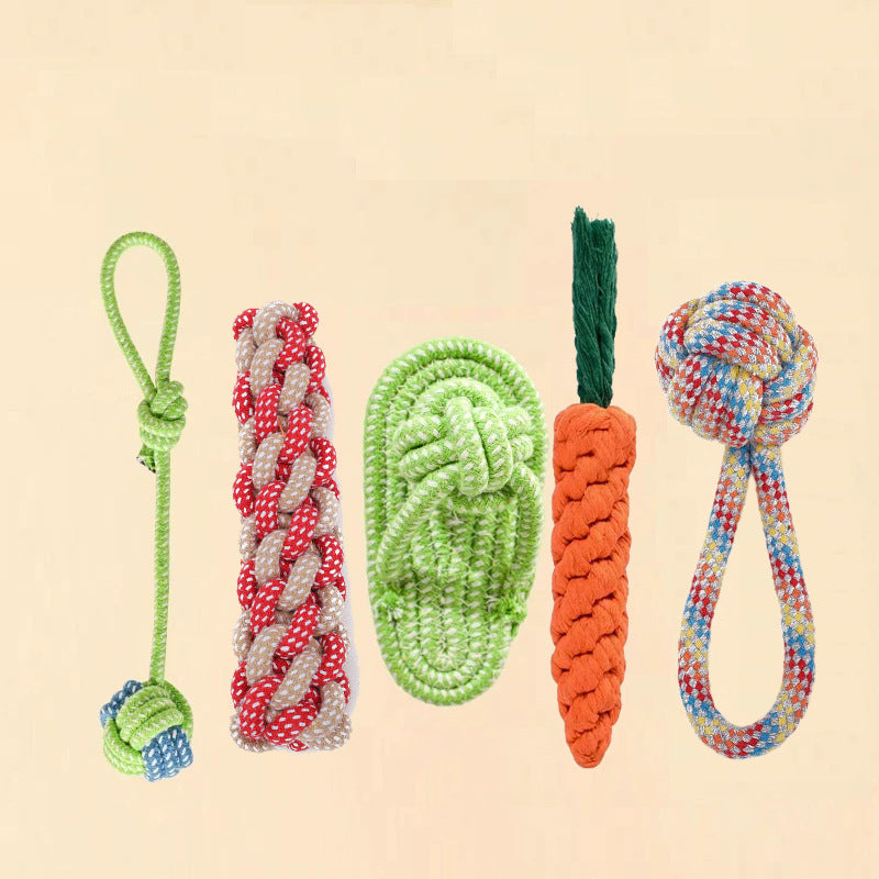 Pet Dog Toys Frisbee Pet Ball Puppy Toys Bite-resistant Knot Self-Hi Carrot Teeth Grinding Toys