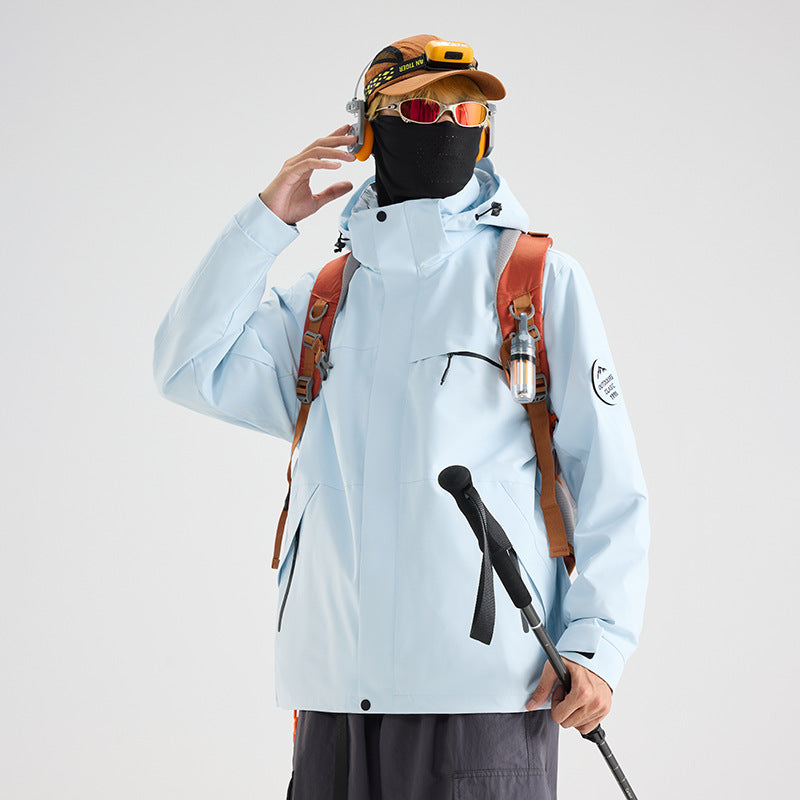 OOTD outdoor Luo Tuo, the same jacket, women's mountaineering suit, fleece liner, windproof and waterproof three-in-one jacket customization