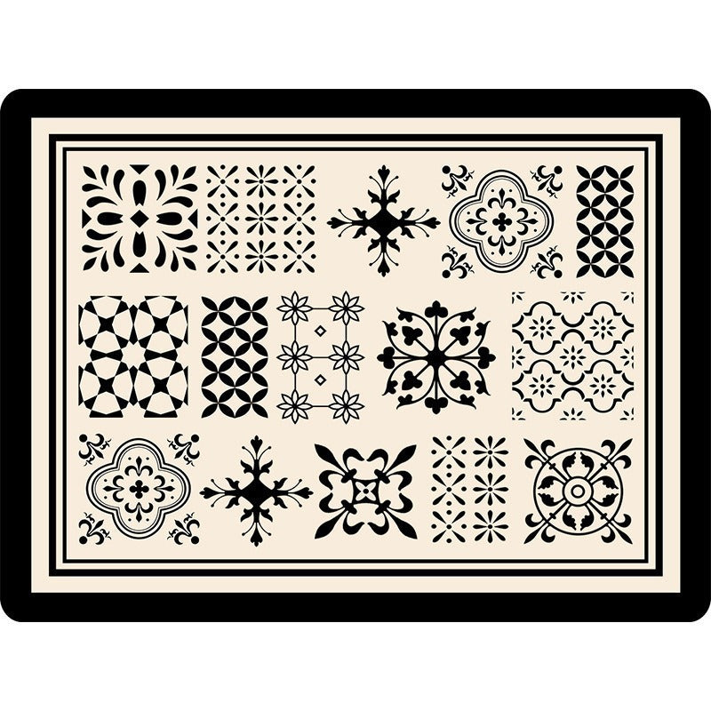 Cross border temu European style retro floral diatom mud kitchen drain mat home dining table countertop dirt resistant insulated table mat
