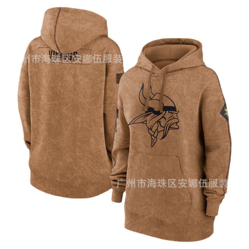 2023 new rugby women's hoodie jersey army green tribute sweater hot-pressed velvet rugby jersey