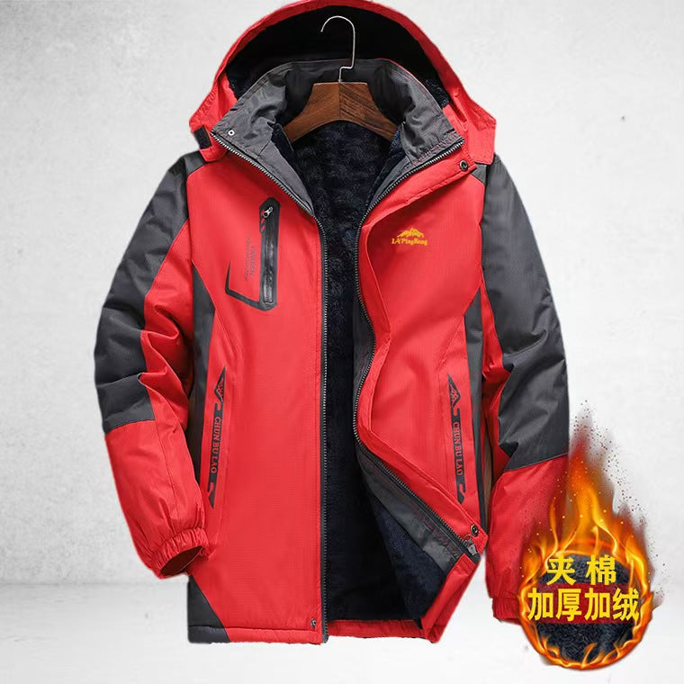 Fleece thickened padded coat men's jacket winter loose large size jacket men's padded jacket casual and warm