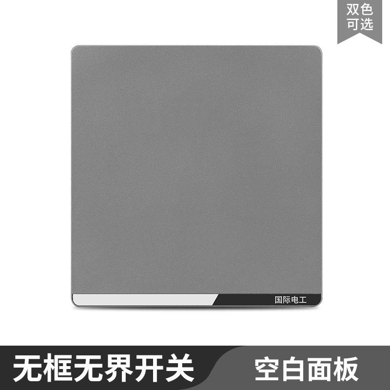International Electrician 86 type concealed large board gray household porous wall power supply one open five hole switch socket panel