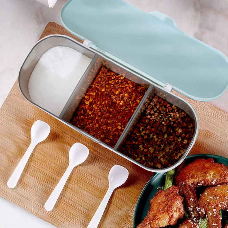 Kitchen supplies seasoning box set with lid Household European seasoning tank seasoning box seasoning bottle grid seasoning box