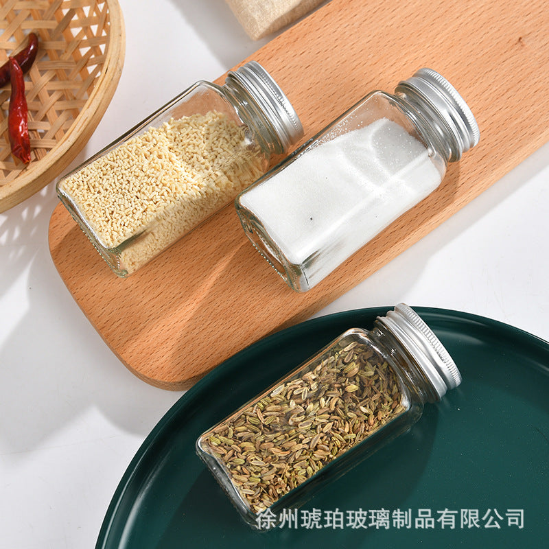 Square seasoning bottle, kitchen supplies, chili cumin seasoning box, sub-bottling, barbecue sprinkling seasoning can be printed