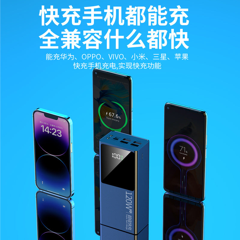 3C certified super fast charging 27000 mAh power bank with its own cable mobile power supply phablet universal customization