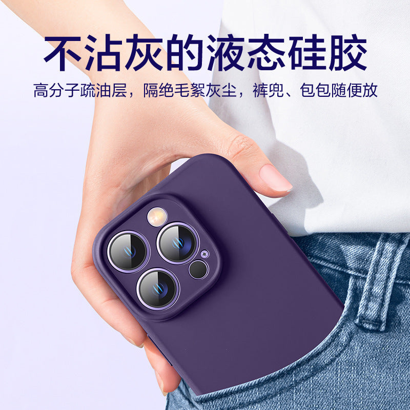 Liquid silicone is suitable for Apple 17Promax mobile phone case fine hole iPhone17 all-inclusive simple anti-drop protective case.