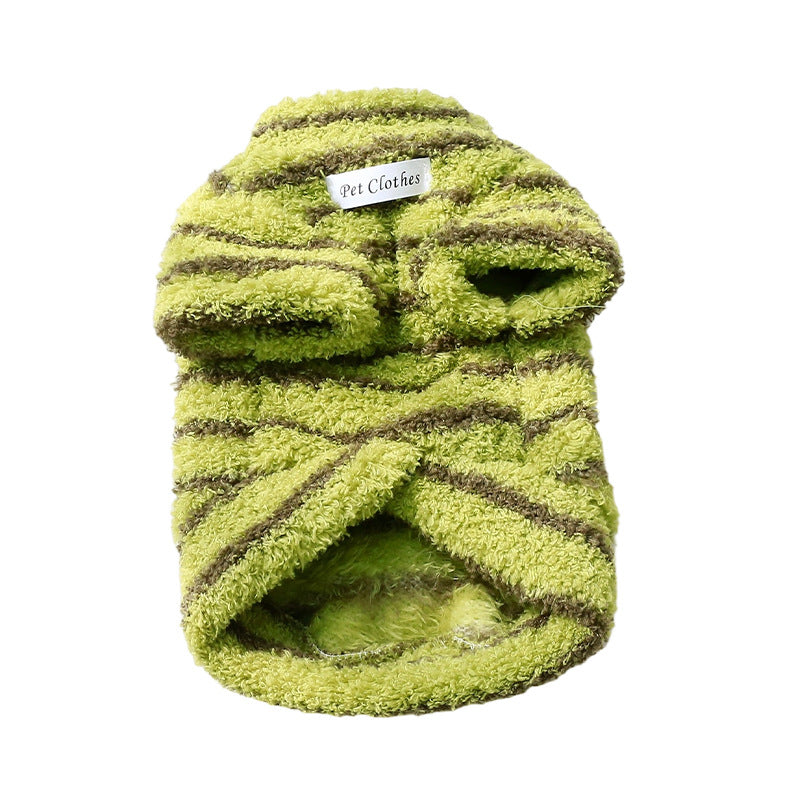 Autumn and winter thickened warm striped sweater, universal for cats and dogs, Bichon Schnauzer Teddy dog clothes factory can send it on behalf of