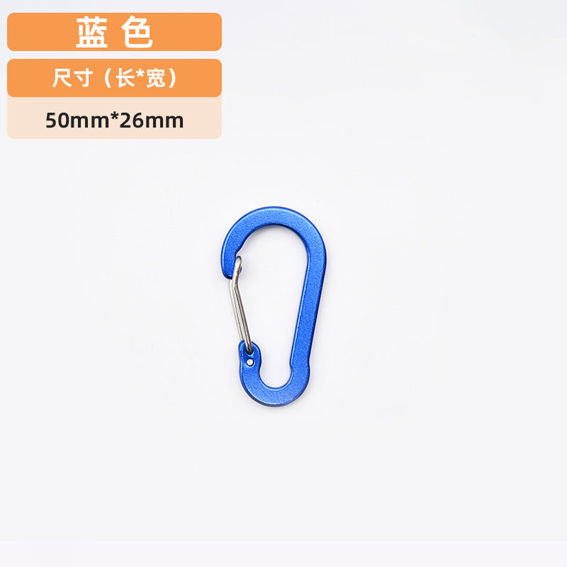 厂家新款5号S形铝合金登山扣diy弹簧扣多色钥匙扣户外露营挂扣