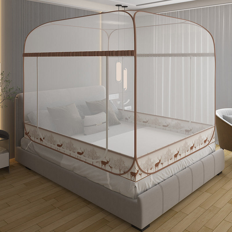 Installation-free yurt mosquito net household without bracket foldable anti-drop 1.5 meters 1.8 bed wholesale mosquito repellent storage