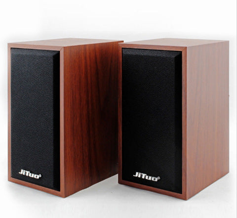 JT2801 Laptop Desktop Portable USB Powered Small Audio Wooden Speaker Computer Audio