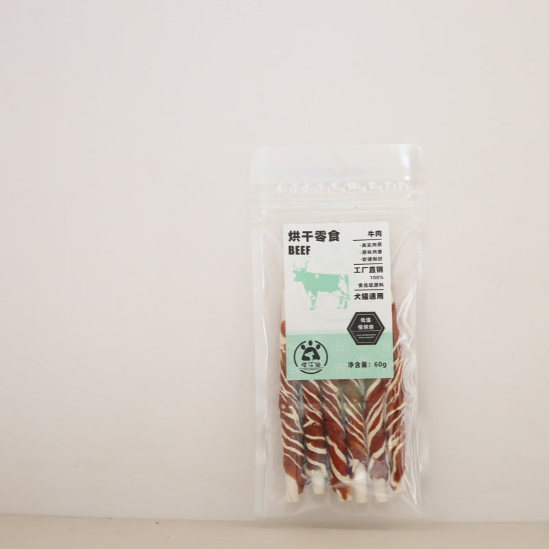 Dog snacks, chicken and duck wrapped cowhide rolls, dog molar sticks, puppies, teddy, large and small dogs, pet snacks wholesale