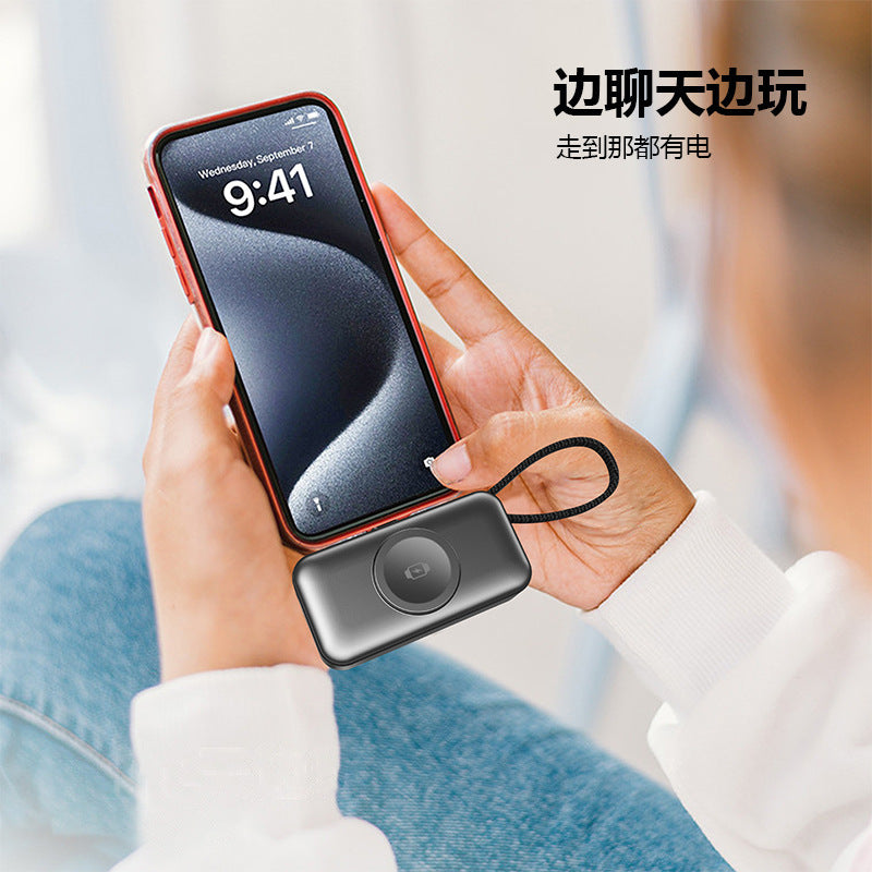 New fast charging three-in-one magnetic wireless charging mobile power supply, support watch earphones, mobile phone multi-function power bank