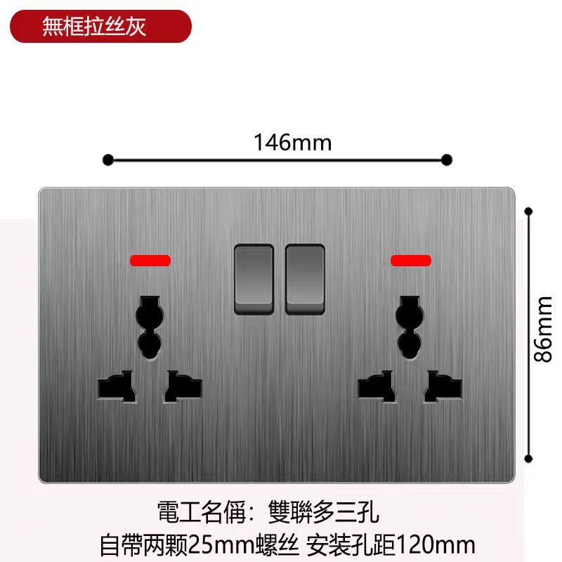 British standard 13a socket usb wall power source home dark gray pull panel British imperial foreign trade