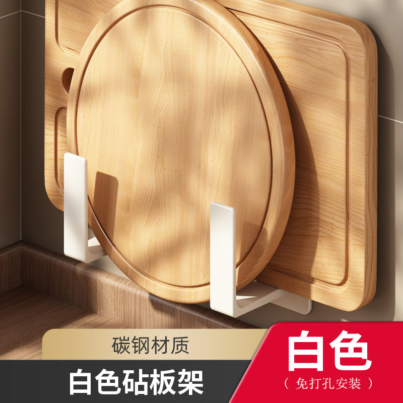 White Kitchen Shelf No Punching Wall Mounted Knife Holder Seasoning Supplies Daquan Household Multifunctional Storage Rack