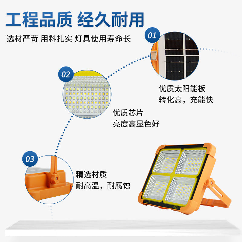 Charging emergency camping stall light, cross-border portable lighting led light night market stall outdoor solar camping light