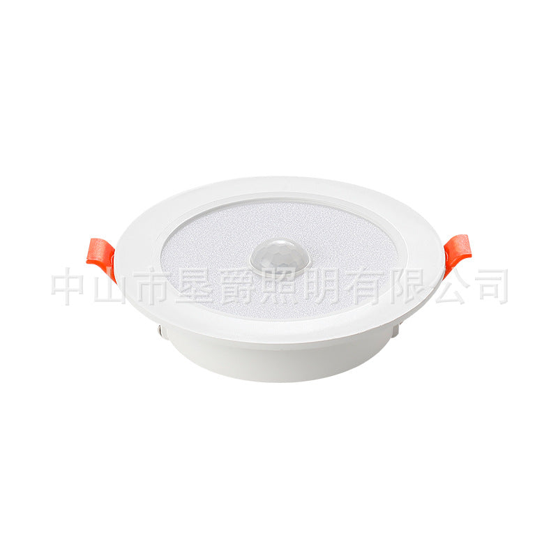 LED Stairs Balcony Aisle Microwave Radar Infrared Intelligent Induction Voice Control Human Walk Light Off Embedded Downlight