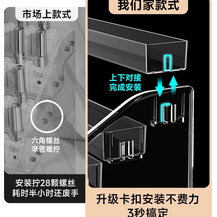 Nail art storage box, multi-layer transparent nail polish display stand, home daily lipstick, cosmetics, nail polish glue rack
