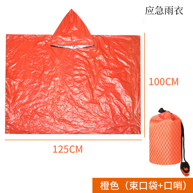 Cross-border outdoor first aid sleeping bag raincoat survival clothing emergency blanket warm and cold camping outdoor hiking equipment poncho