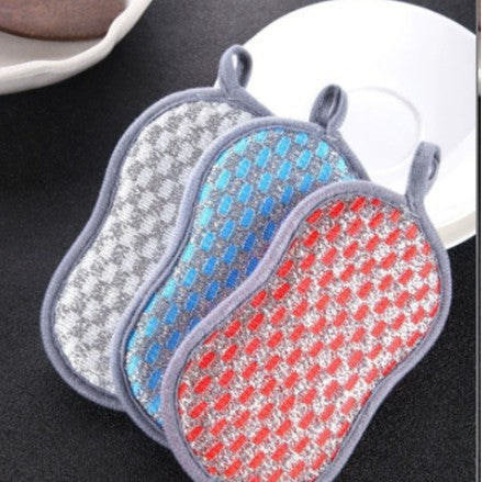 Double-sided dishwashing, sponge wiping, kitchen brush, pan brush, dishcloth, non-oil dishtowels, home daily use set