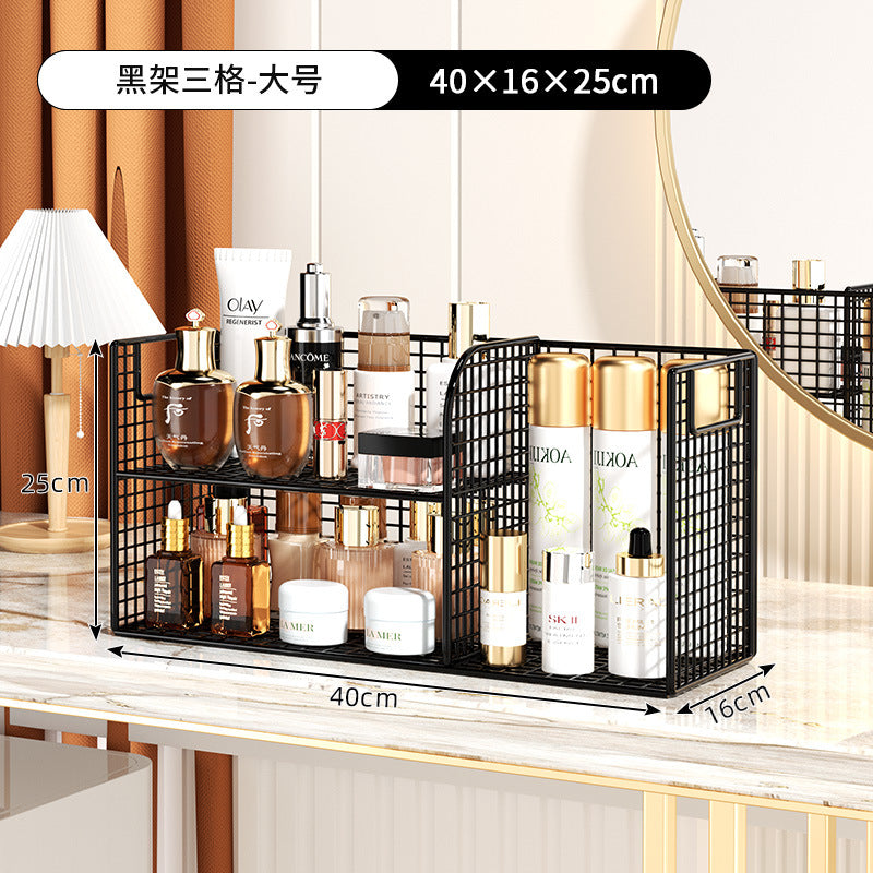 Cosmetics storage box, desktop shelf, household dresser, skin care product mask, multi-layer partition, sundries storage basket