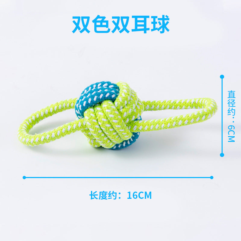 Pet Products Bite-resistant Cotton Rope Toys Grinding Teeth Cleansing Rope Knot Ball Cat Dog Bite Rope Teddy Small Dog Toys Wholesale