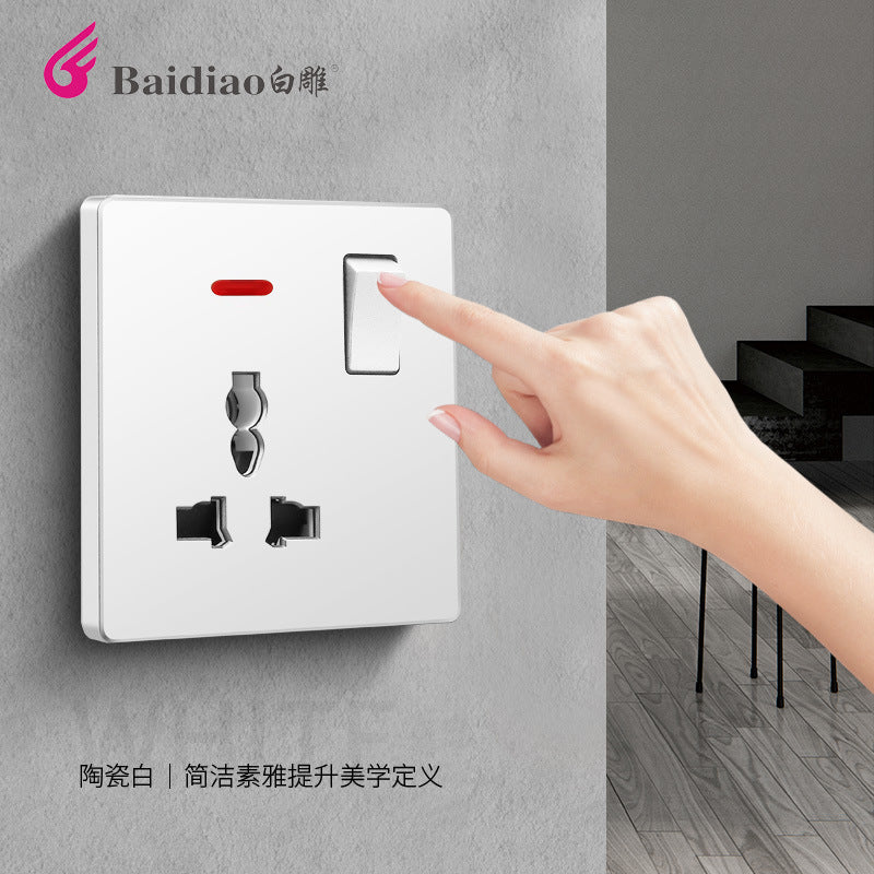 British standard switch socket British one-open 13A British standard multi-function five-hole USB European standard panel 25A45A switch