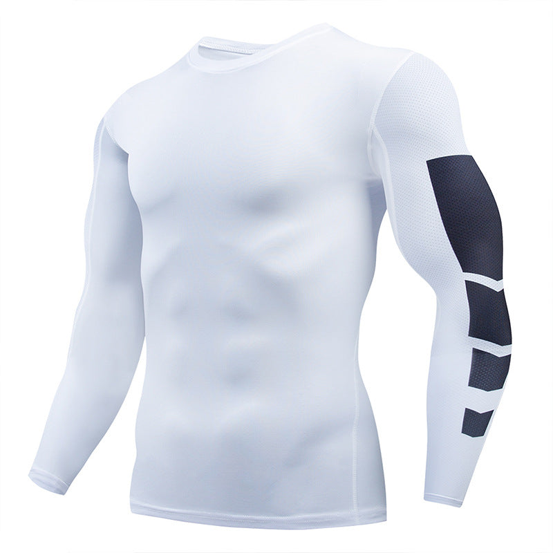 2025 new spot quick-drying breathable outdoor running sports compression tight fitness training printed long-sleeved top
