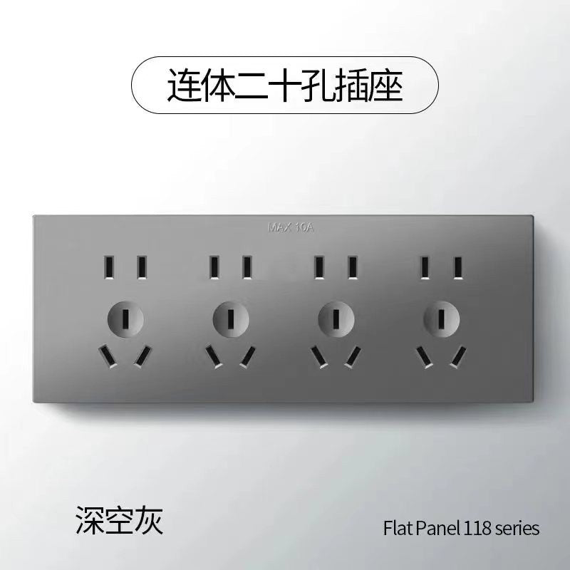 118 Concealed switch Siamese ten-hole socket in series New national standard 15 panel plug Household multi-function usb flame retardant