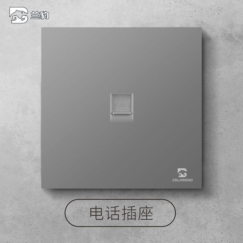 Wholesale Household Dark Grey Five-hole Socket 86 Concealed Two and Three Poles One Open Single Double Control Plug Switch Panel