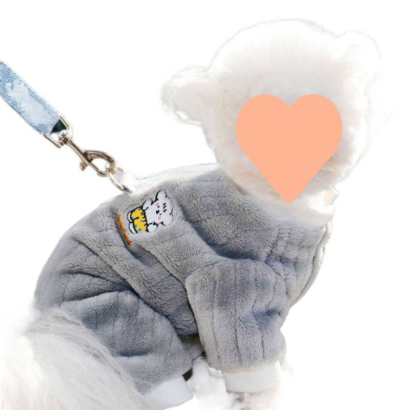 Traction puppy dog clothes winter Bigbear teddy Pomeranian Schnauzer small dog pet autumn and winter four-legged winter