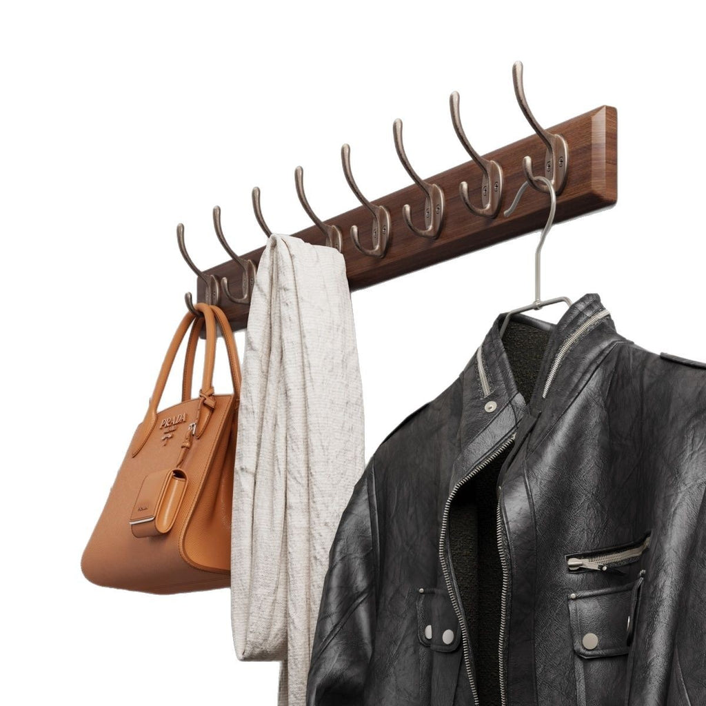 Hanging hanger, wall hanging clothes hook on the wall, hanging coat hook entering the door, entrance door, back door key, no punching solid wood