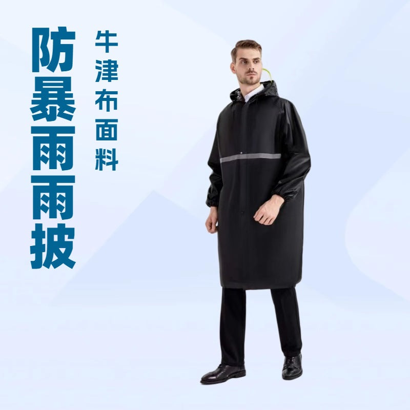 Thickened long one-piece raincoat outdoor travel hiking mountaineering raincoat men's long body light sleeved raincoat