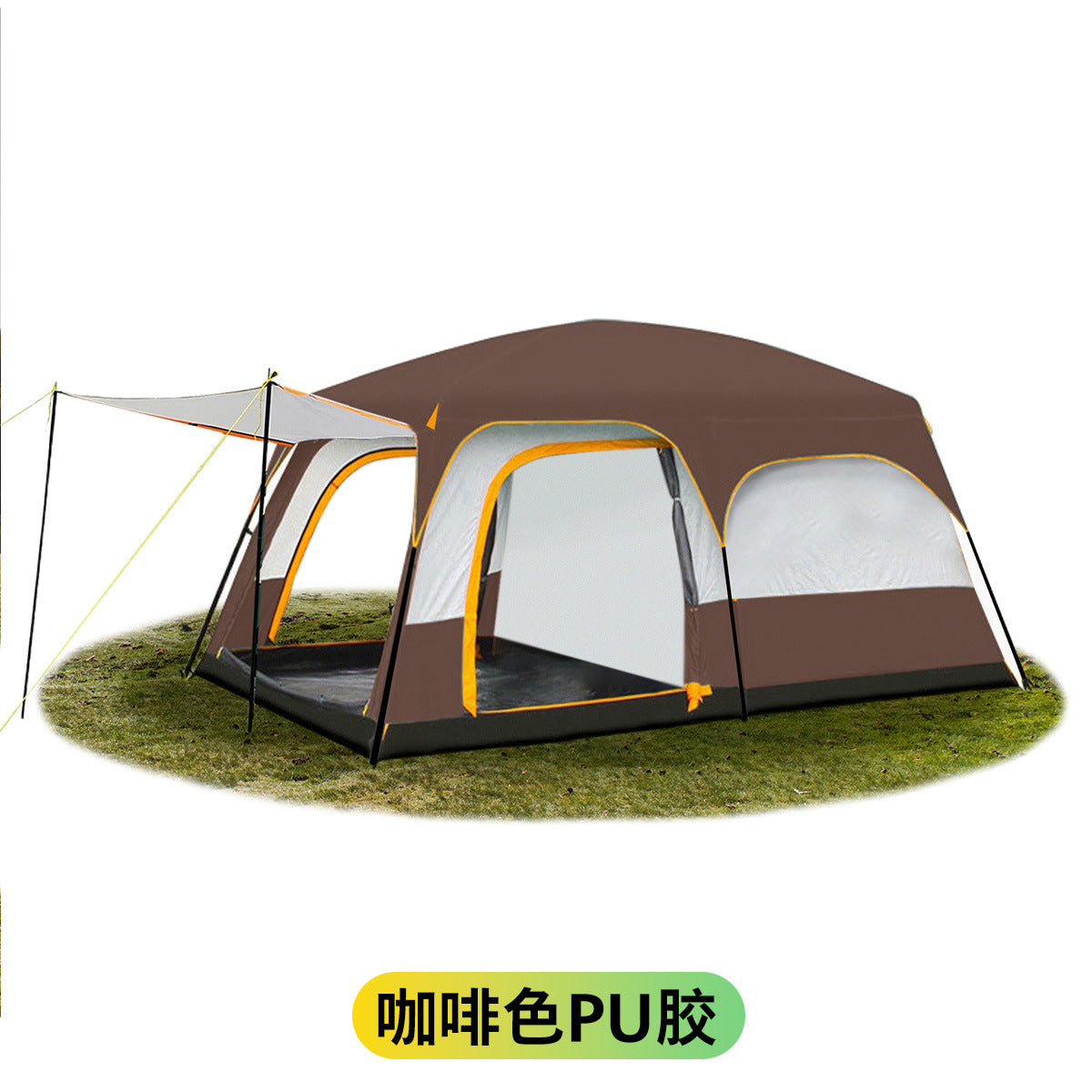 096 full series outdoor tent two bedrooms and one living room folding portable sunscreen waterproof 3-12 people camping tent
