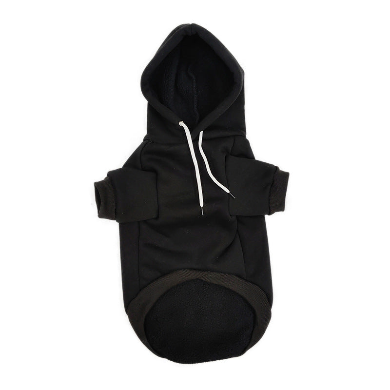 Cross-border wholesale autumn and winter pet clothes cotton velvet thermal hooded dog sweater New Year's traction puppy clothes