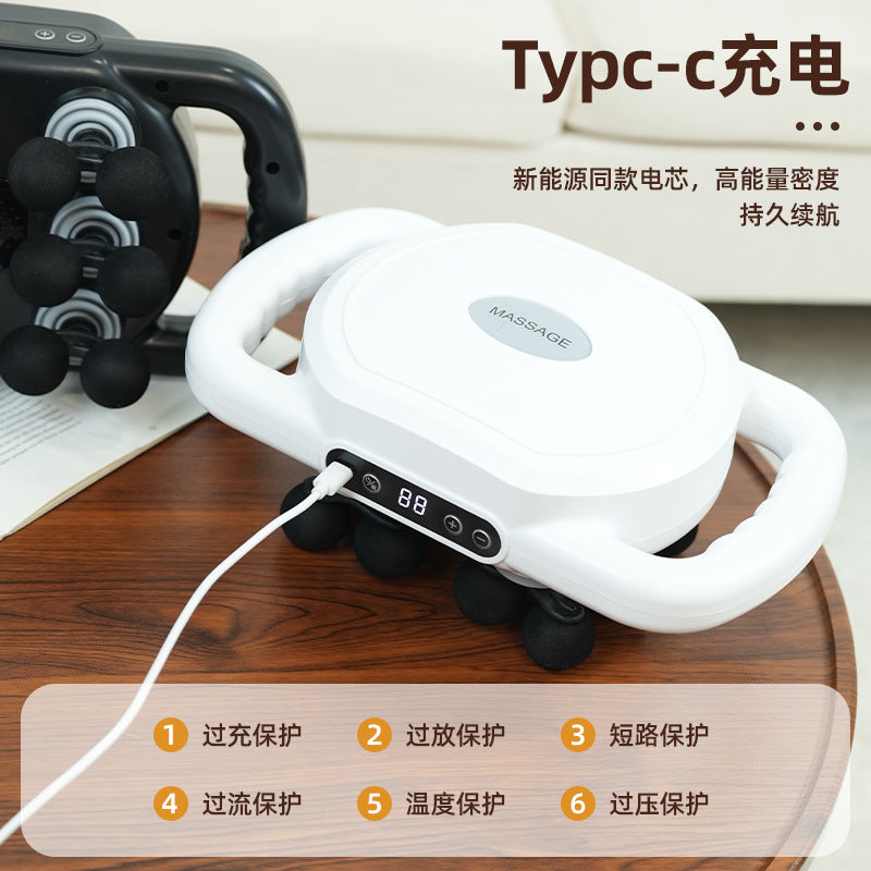 New 6-head fascia gun muscle relaxation massage artifact vibrating neck gun soft head fascia gun special for sports students