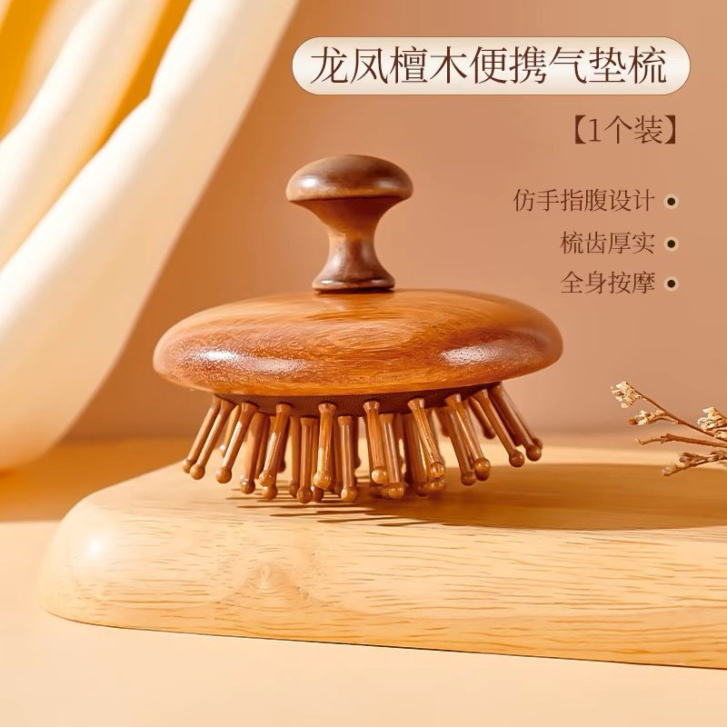 Sandalwood Air Cushion Comb Women's Household Shunfa Head Scalp Meridian Massage Comb Hair Follicle Unclogging Portable Airbag Comb