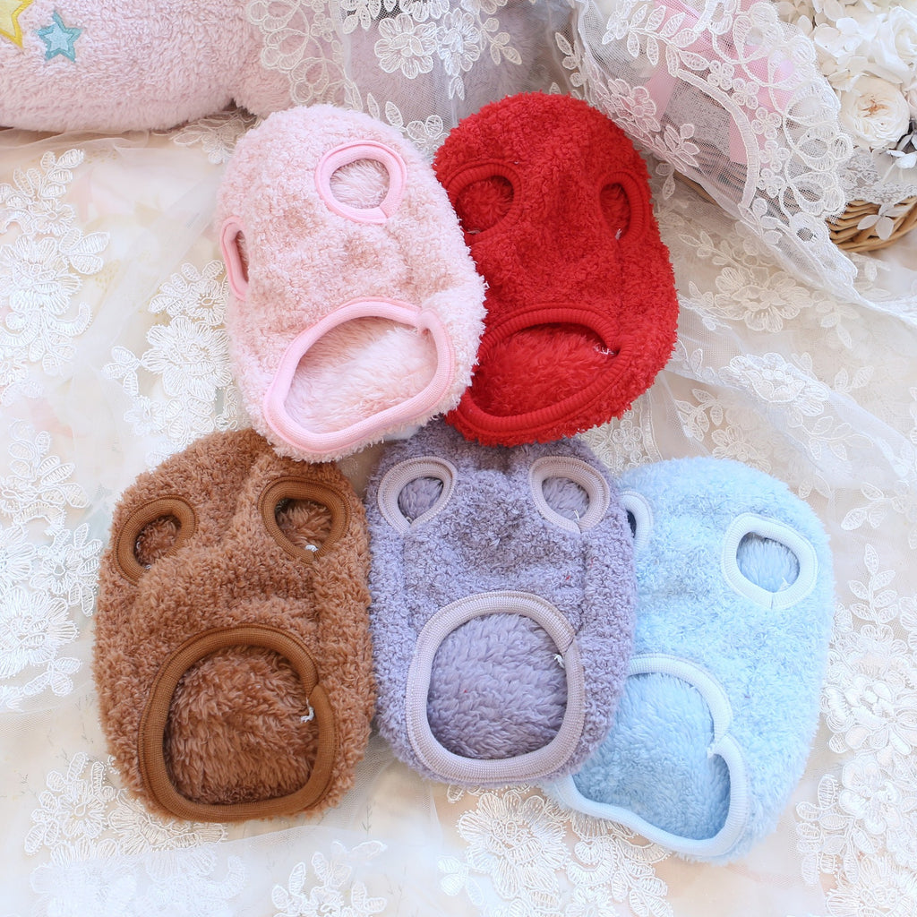 Autumn and winter kittens puppies milk dogs milk cats keep warm winter clothes small vest double-sided velvet small body than bear Yorkshire