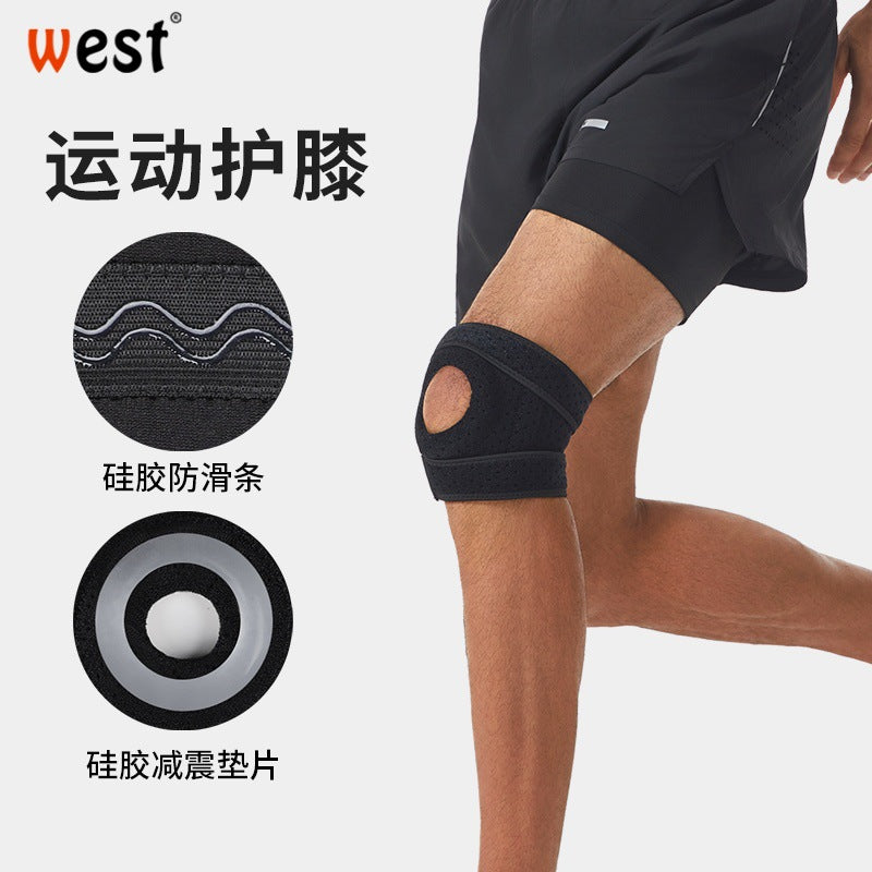 Cross-border new outer punching silicone patella strap to protect joints meniscus sports knee pads badminton basketball protective gear