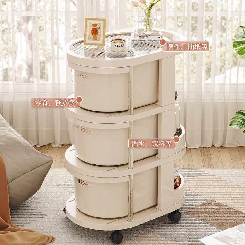 Household trolley rack Snack beverage storage rack Living room bedroom with wheels Convenient multi-layer finishing storage rack