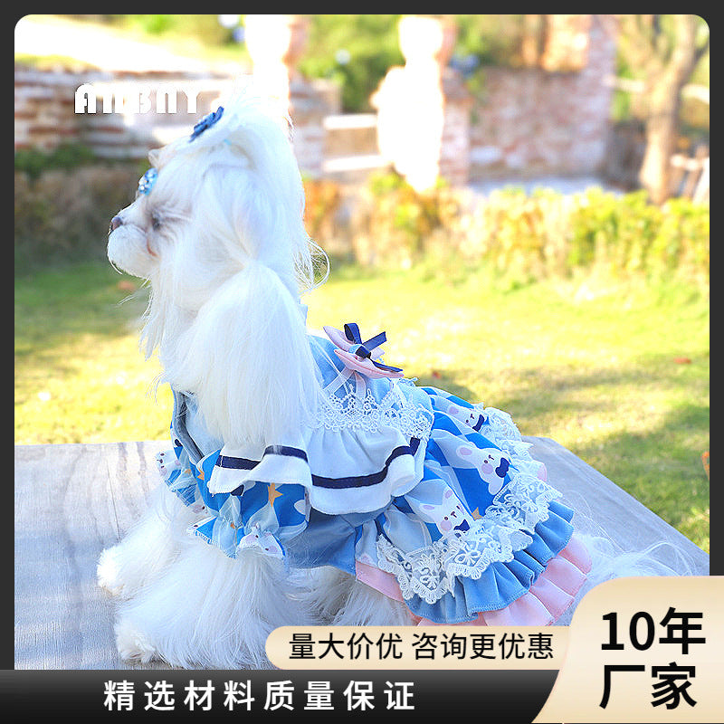 Ambeni Dog Clothes Autumn and Winter Lolita Pet Dress Small Dog Yorkshire Maltese Wholesale